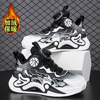 Черно -белая хлопковая обувь [теплая модель]