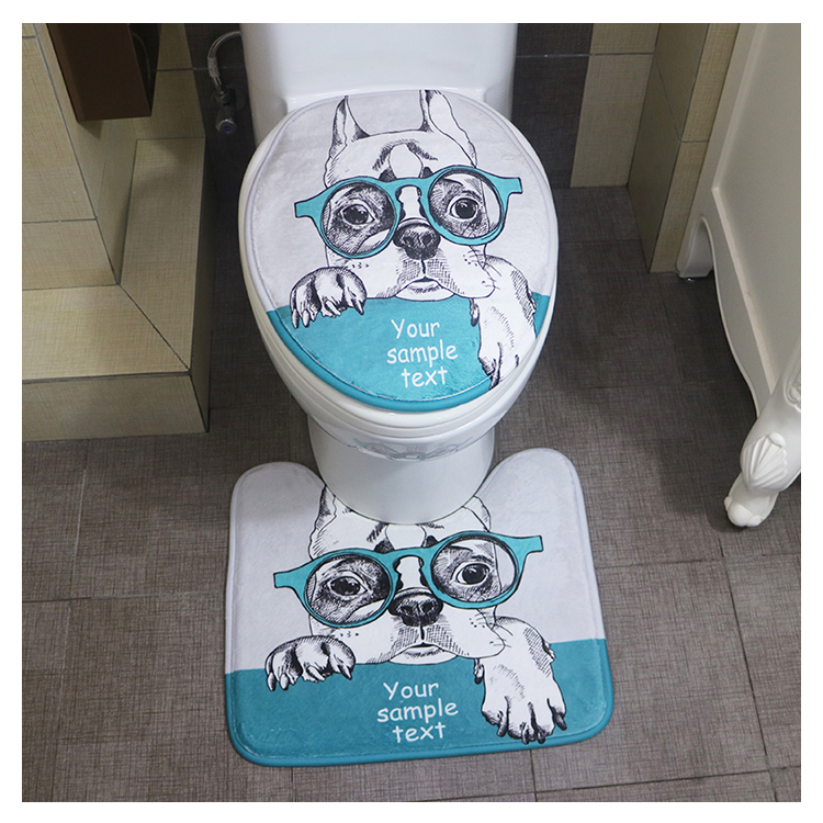 Thời trang Cartoon thảm sàn phòng tắm mat toilet chữ U tắm nhà vệ sinh thảm thấm chống trượt pad máy rửa - Thảm sàn thảm đá hút nước