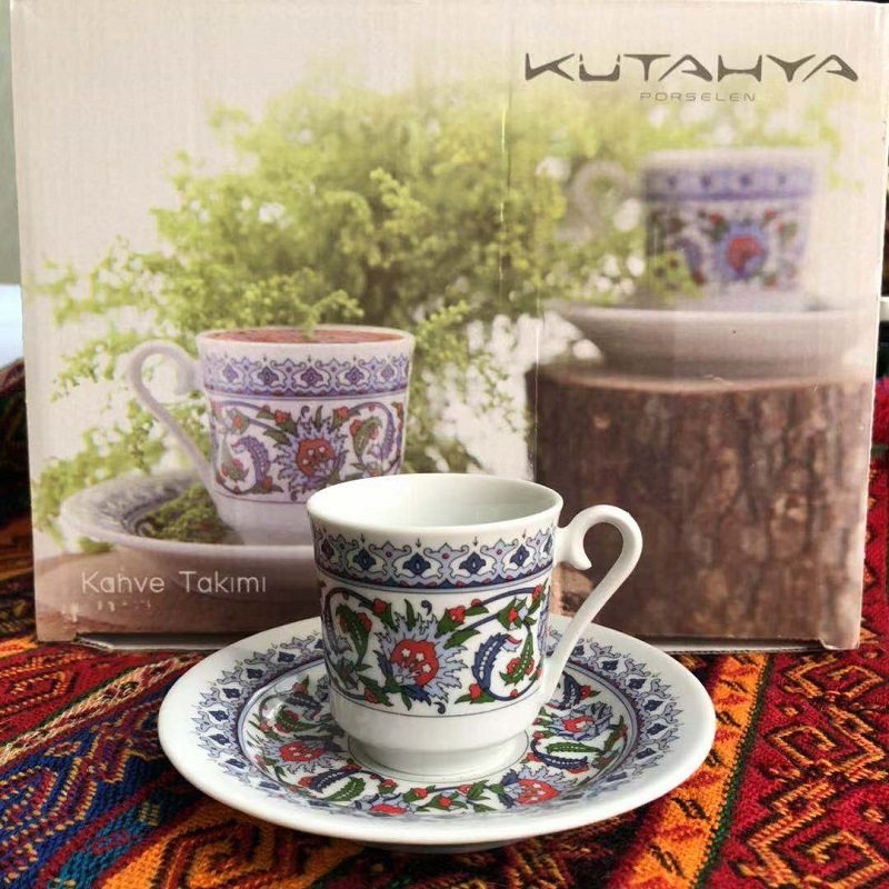 Turkey original imported coffee cup ceramic printed mug 50ml a one-dish gift box dress
