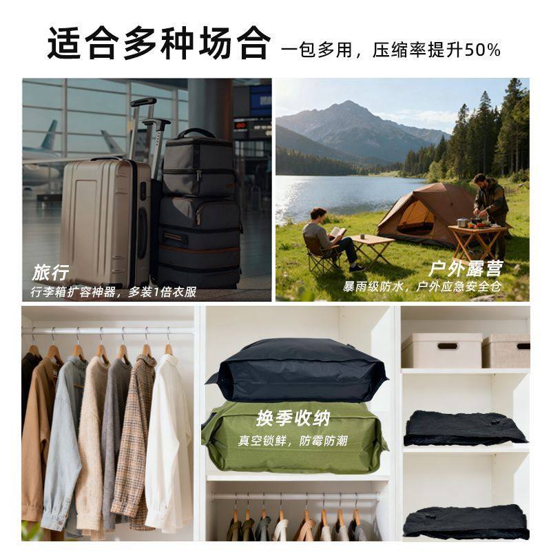 Thickened Travel Clothing Storage Bags Without Vacuuming, Compression Bags for Seasonal Clothes, Special for Business Trips and Student Dormitories