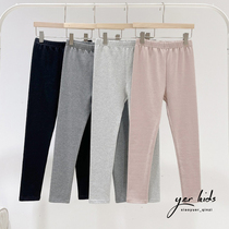 Girls four color solid color leggings children autumn and winter grinding tight pants black dark gray trousers 21 new
