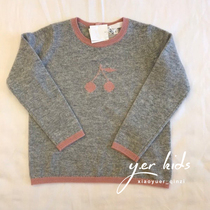 Girls gray pink sweater wool blend children pullover sweater 2020 Autumn Winter New