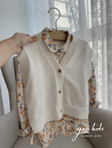 bp same girl cream white wool knitted vest children autumn and winter small waistcoat 21 new vest