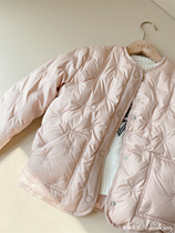 Girls full print cherry embroidered down jacket Childrens 95 white duck down thin down jacket pink light and thin