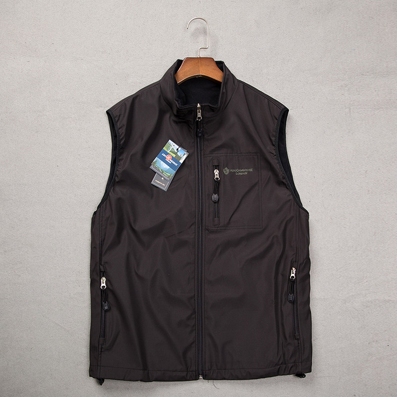 Outdoor Sport New Men's Velvet Waistcoat Vest Bifacial Waistcoat Breathable Multi-Pocket Men's Shoulder Outdoor Tooling Waistcoat