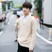 [Giảm giá] áo len nam Hàn Quốc phiên bản của mùa thu trường gió v-cổ áo len Hàn Quốc sinh viên vài áo khoác