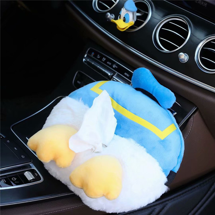 Donald duck car cart with paper towel box Michini ass shade mounted car toilet carton carton pillow cushion shoulder cover