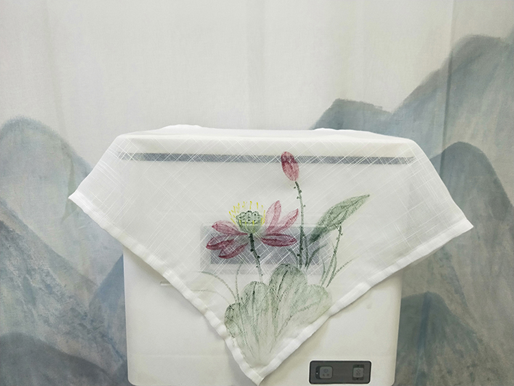 Vertical air conditioner dust cover cloth cylindrical floor air conditioner cover tea tray fan universal cover towel hand-painted Chinese original