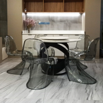 Nordic transparent dining chair Net red acrylic chair sales office negotiation table and chair plastic crystal bench creative special-shaped chair