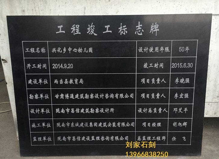 竣工标识牌金属建设工程公路大理石竣工铭牌石碑厂房大厦工地楼盘-阿里巴巴
