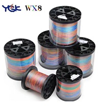 YGK PE line WX8 large barrel 3600 meters 3-8 can be divided into 8 series 10 meters 1 color colorful boat fishing iron plate line main line