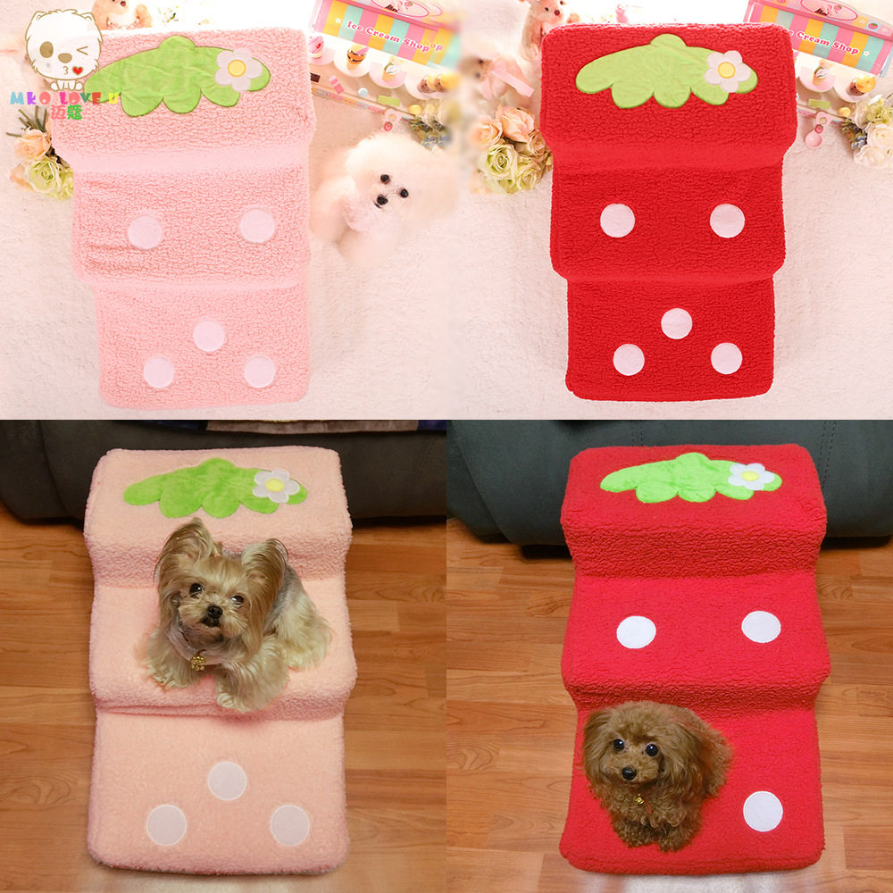 Group Home Pet MKO Mako Strawberry Stairs Small Dog Yorkshire Teddy Pet Dog Home Staircase