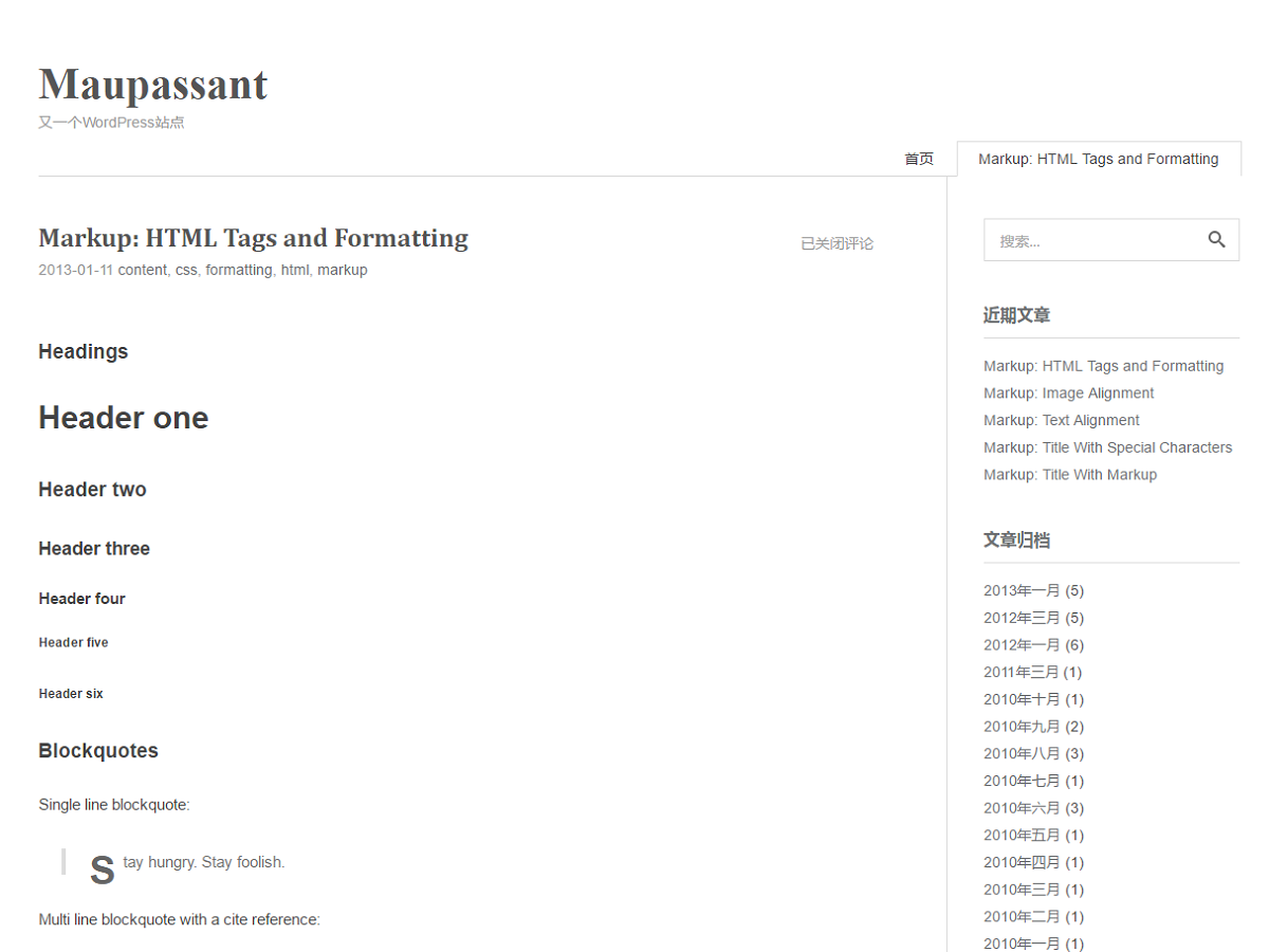 Maupassant Theme Preview