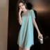 2020 new summer nightdress modal cotton pyjama ngắn tay phần mỏng đẹp trở lại sexy nữ bộ jumpsuit rời mùa xuân và mùa thu - Đêm đầm