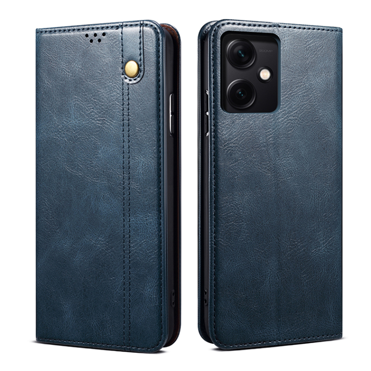 Business Wallets Folio Flip Crazy Horse Synthetic Leather Card Holder Folding Stand Note 12, Note 12 Pro, Note 12 Pro+ Phone