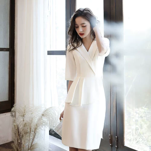 Белое цветное длинное вечернее платье, юбка, коктейльный банкетный костюм, облегающий крой