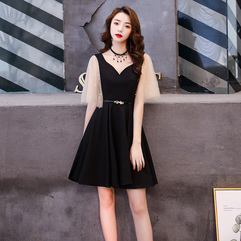 Summer Short Black Small Summer Dress 2022 New Young Yarn Wears Party dress