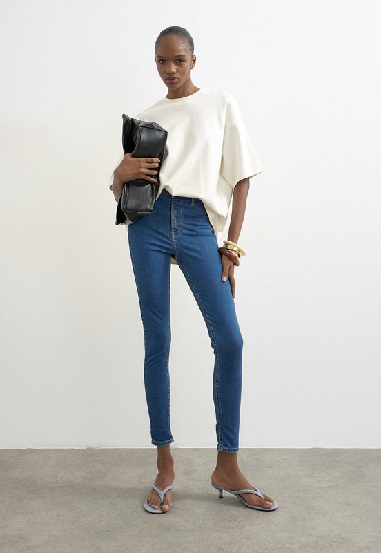 In Stock Topshop Joni Uk Official Website Stone Blue High-Waisted Stretch Jeans for Women in Stock