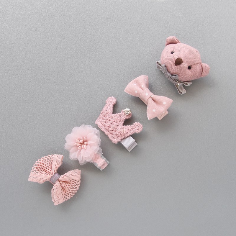 Bộ kẹp tóc cho bé Thẻ bé phiên bản Hàn Quốc của tóc công chúa kém dễ thương trẻ em bangs clip cô bé đầu trang sức nơ kẹp tóc