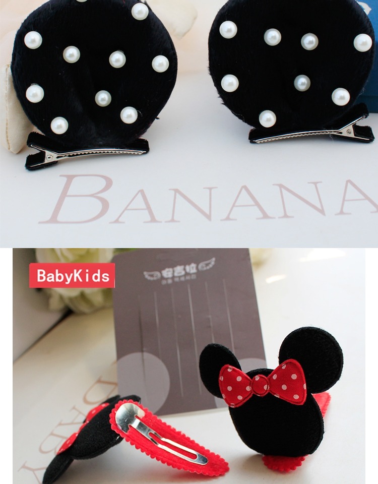 Phụ kiện tóc trẻ em Hàn Quốc kẹp tóc em bé tiara tai mèo mô hình động vật stereo BB clip clip tóc kẹp tóc nơ