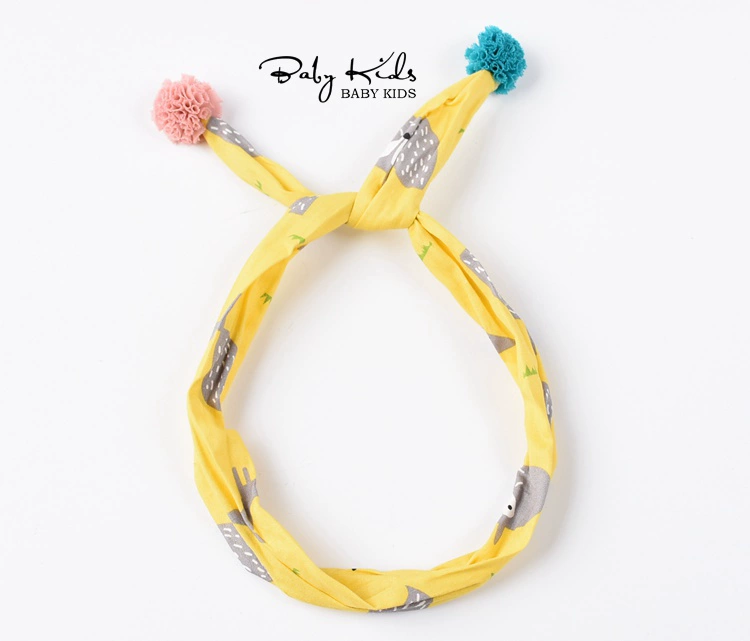 BABYKID Phụ kiện tóc trẻ em Hàn Quốc bé gái đeo chéo tóc có thể điều chỉnh vải tai thỏ bóng headband phụ kiện tóc ngắn