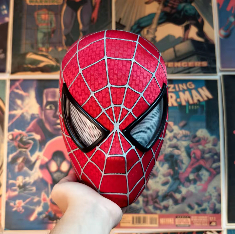 The First Generation Spider-Man Headgear, Tobey Maguire Mask, Movie-Replica, Cool and Dazzling, Glowing Tobey Spider-Man