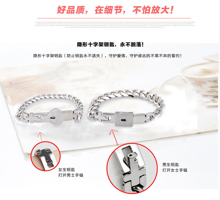 Thư Yun trang sức cặp vợ chồng đồng tâm khóa vòng đeo tay một cặp chữ lồng vào nhau vòng tay bạc gỗ huyết rồng