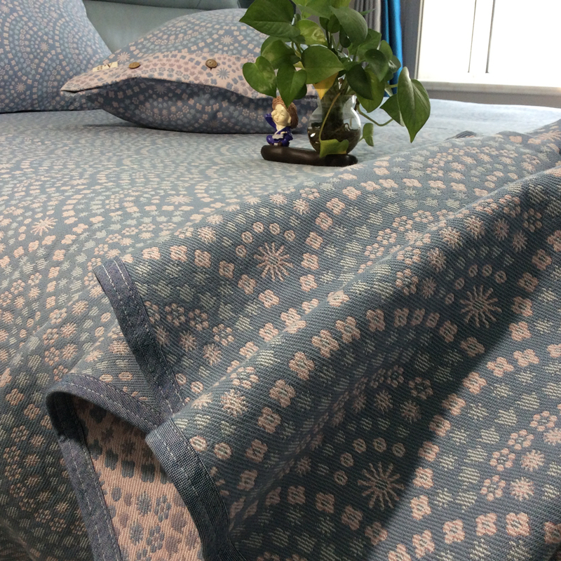 High-Quality Jacquard Coarse Cloth Summer Mat Three-Piece Set, 100% Cotton, Extra Thick Double Air-Conditioned Mat, Genuine a