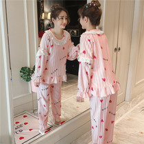 Coral velvet pajamas womens winter thickened warm flannel autumn and winter cute suit Korean version of fresh student velvet womens autumn