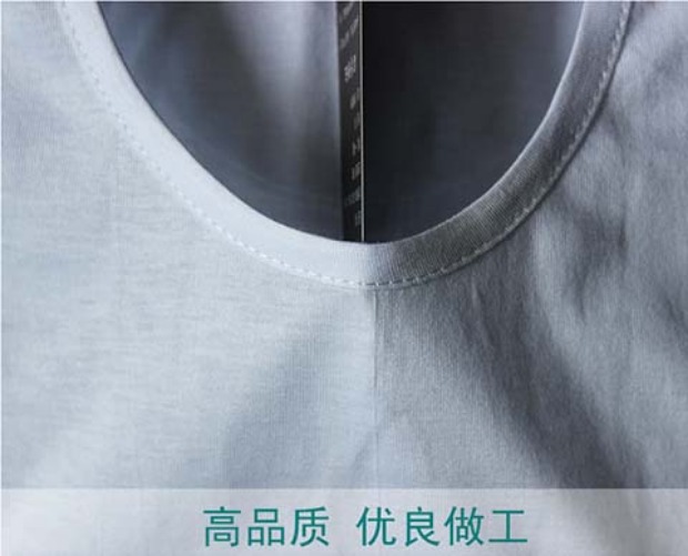 Áo sơ mi nam cổ áo cotton ngắn tay Trung niên cổ tròn cotton nam nửa áo thun rộng tay áo bố áo thun nam gucci