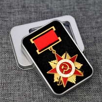 Reproduction of the Patriotic Order of the Soviet Union Red Flag Hero Gold Red Star Medal Lenin Labor Chernobyl 1942 Badge