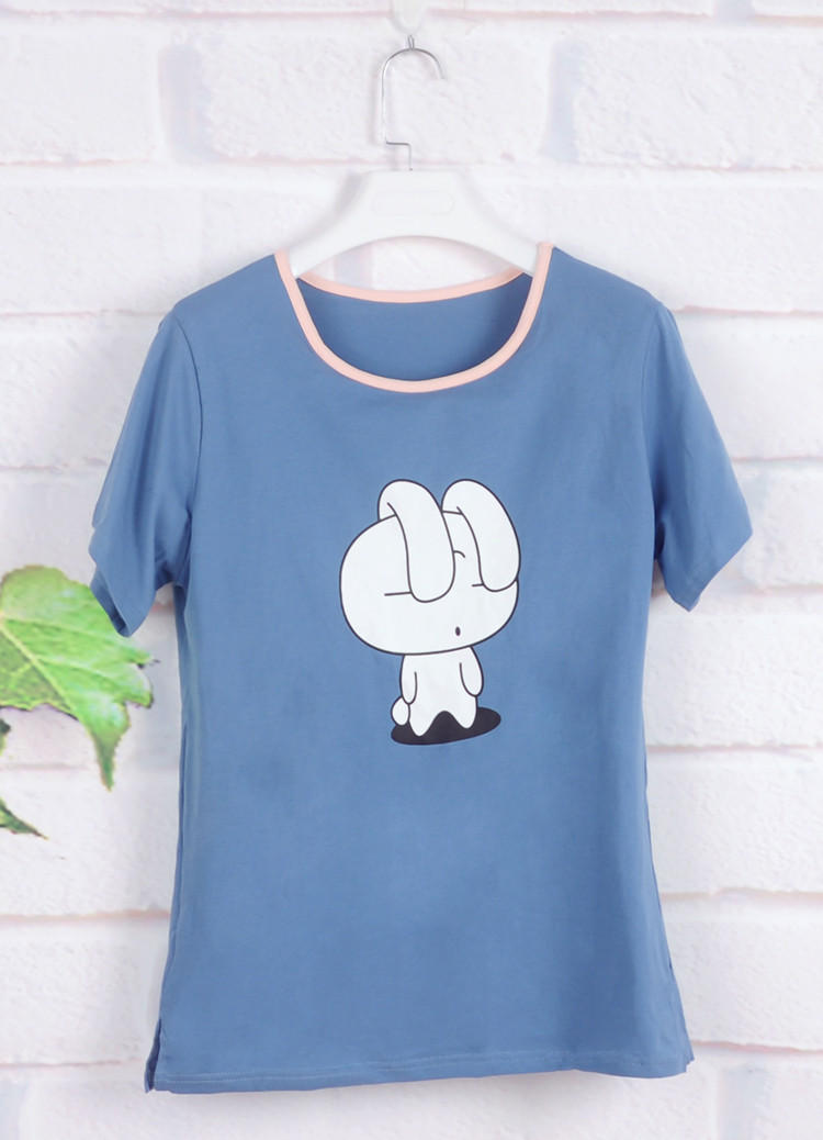 Có thể tháo rời ngực pad đồ ngủ hàng đầu duy nhất ngắn tay áo ngực cotton đàn hồi T-Shirt nữ sinh viên có thể mặc nữ mùa hè