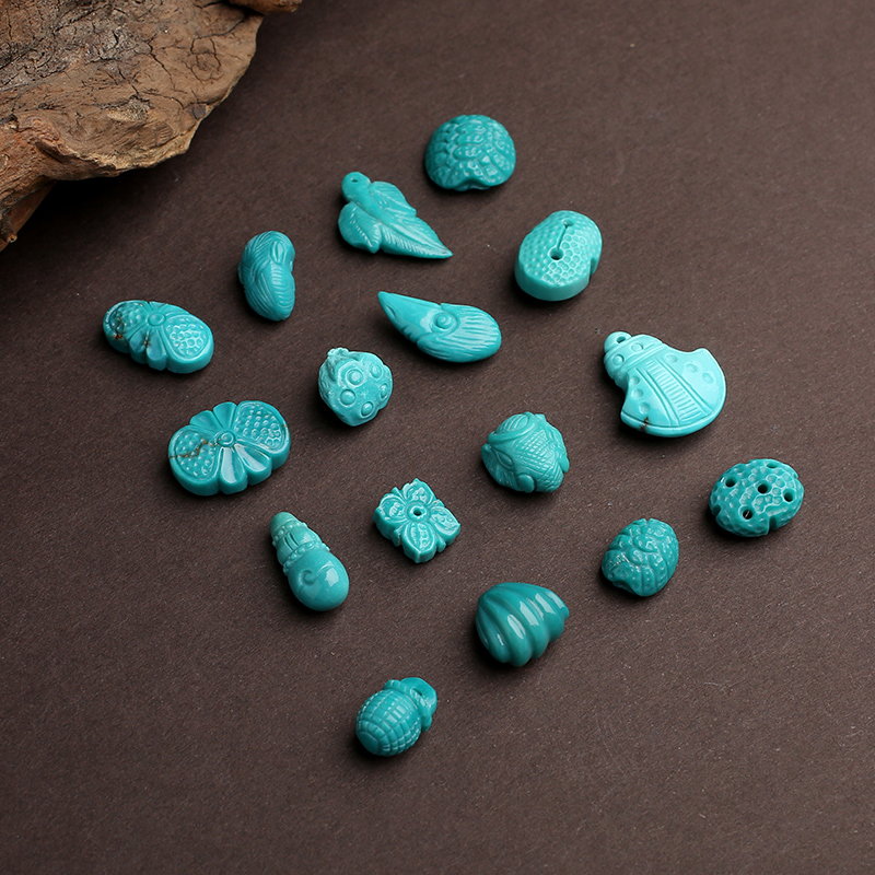 ZIJINGYAO Natural Turquoise Ball Ball Ball Ball Parts with Ball Ball Accessories