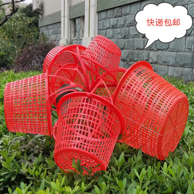 Round strawberry blue carry plastic fruit garden vegetable basket picked bayberry mulberry cherry loquat frame