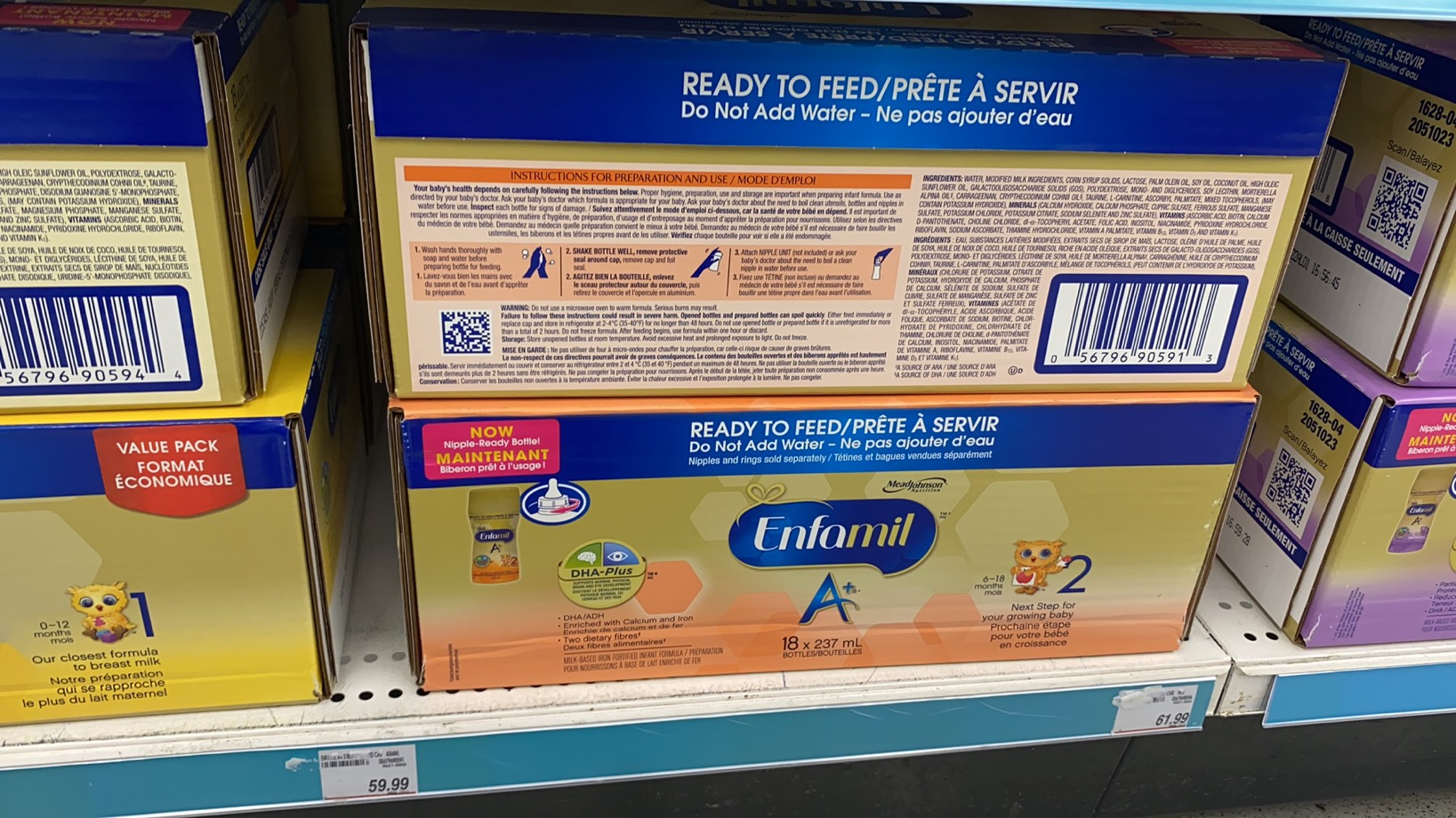 Spot Canada 2 Enfamila 2 section DHA is drinking liquid milk