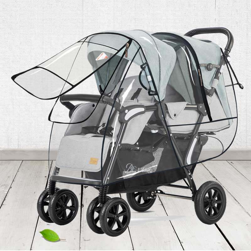 Twin baby cart rain cover windshield double cart common rain-proof coat