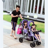 Портативная складная детская коляска для близнецов для двоих