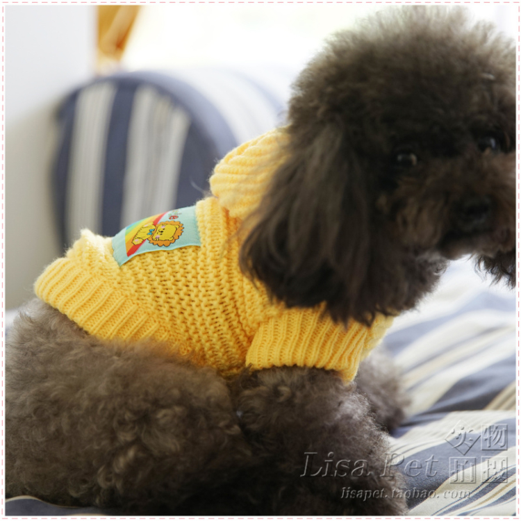 Avery Little Lion áo len thú cưng trang trí Teddy chó con VIP áo len chó con quần áo chó mùa xuân và quần áo mùa thu - Quần áo & phụ kiện thú cưng 	áo dành cho mèo con	