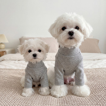 Turtle collar slim fit bottoming shirt bichon frize clothes