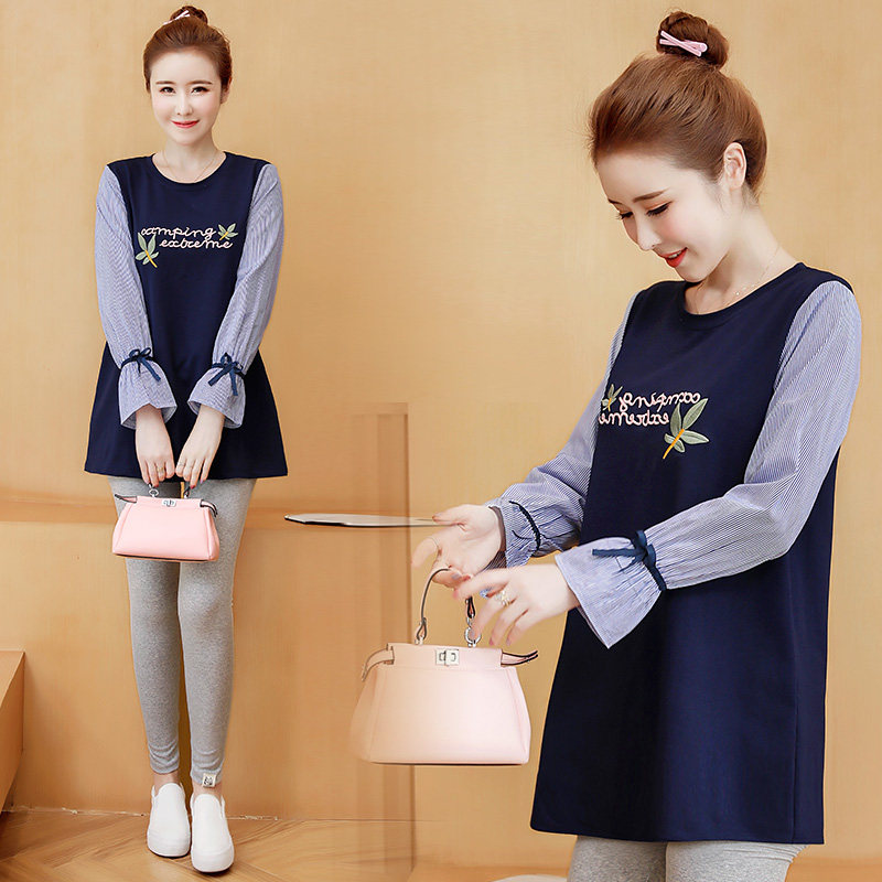 Maternity autumn tops high-end maternity clothes spring and autumn models 2022 new suits fashion T-shirts autumn dresses