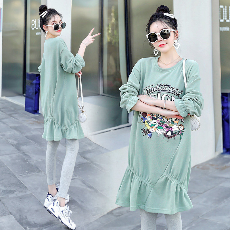 Maternity Autumn Dresses 2022 Maternity Dresses Autumn New Suits Fashion Tops High Sense Spring and Autumn Maternity Skirts