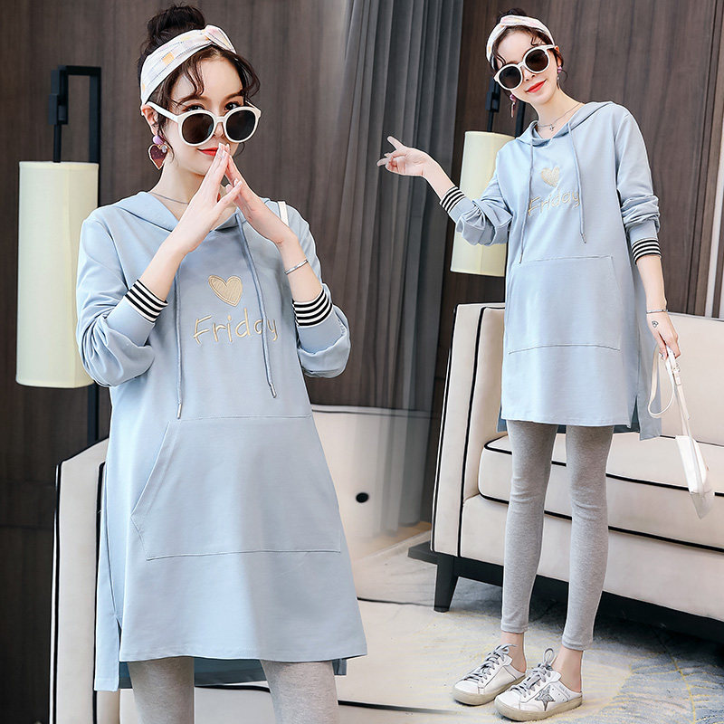 Pregnant women's spring clothing suit out of fashion Clothing Spring Autumn style 2022 new blouses Long sleeves pure cotton gestational surrogates