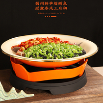 Commercial creative Internet celebrity aluminum alloy dry pot bullfrog and crayfish pot alcohol stove deep and shallow seafood plate non-stick heating stove
