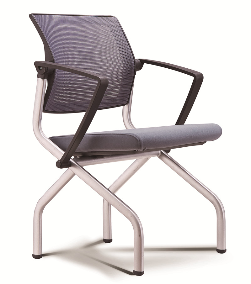 Fashion folding conference chair high quality mesh training chair mobile flap folding chair with armrest conference office chair