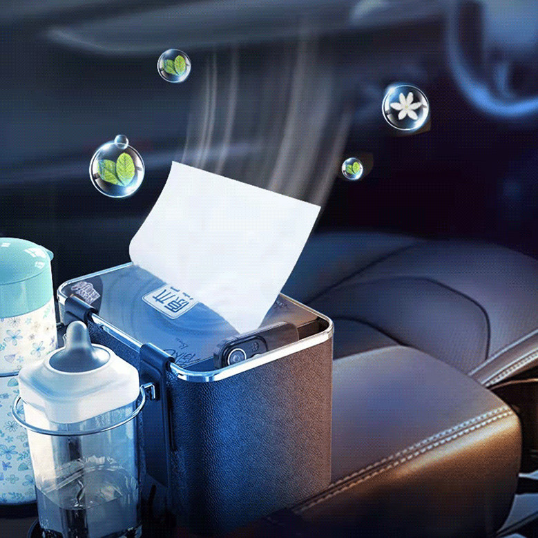 Car middle handrail containing box storage box storage box to put on-vehicle paper towel box mesh red in the car