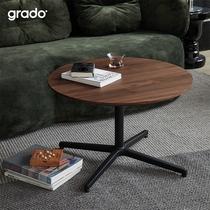 grado grid sharp coffee table Nordic original design Modern simple round home small apartment living room black walnut