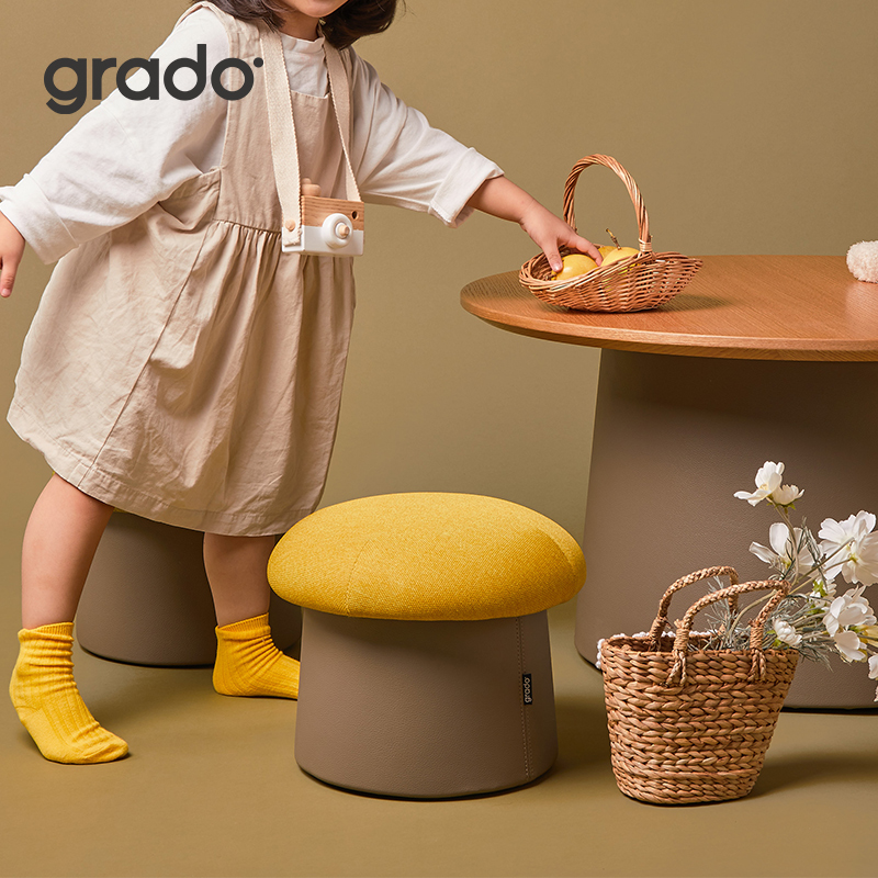Gedor Mushroom Children's Chair Net Red Sitting Pier Sofa Chair Modern Simple Small Bench Cute Color Fabric