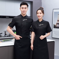 Черная футболка, фартук, короткий рукав