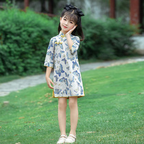 Next win girls qipao dress foreign style little girl Hanfu guzheng Chinese style Tang costume childrens improved skirt