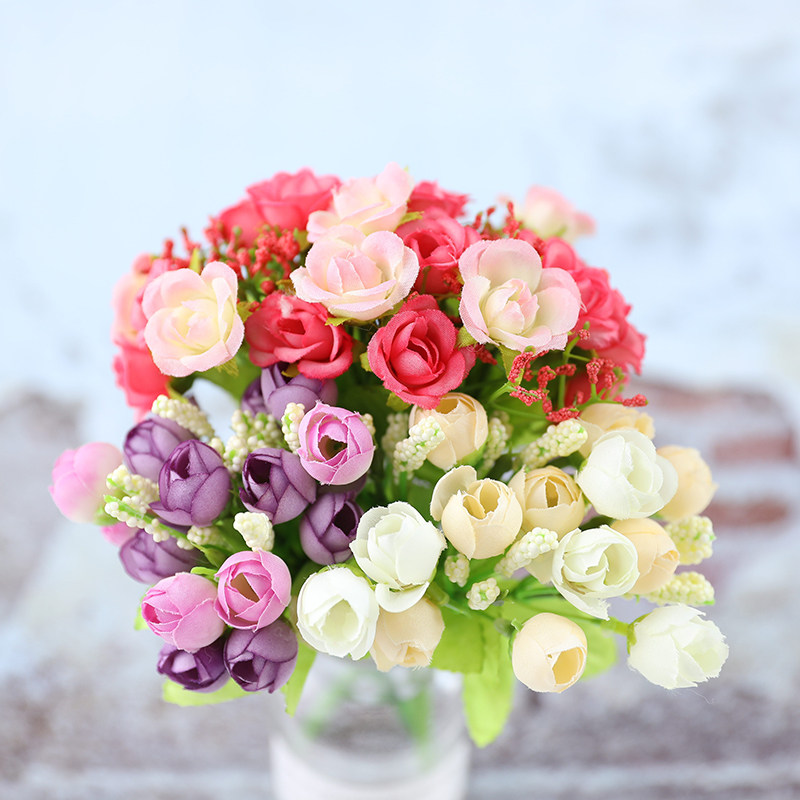 Net red ins simulation rose dancing orchid fake flower silk tea bag rose photo shoot photography live props